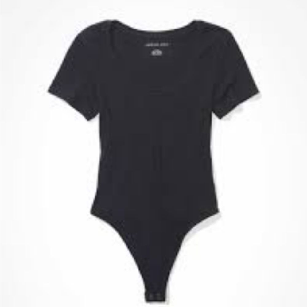 American Eagle Black Scoop Neck Bodysuit